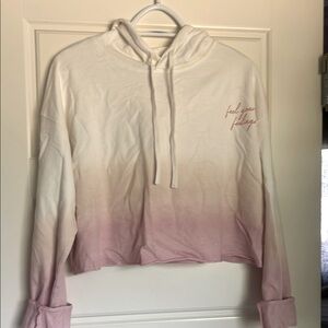 Women's Cropped Pink Ombre Hoodie